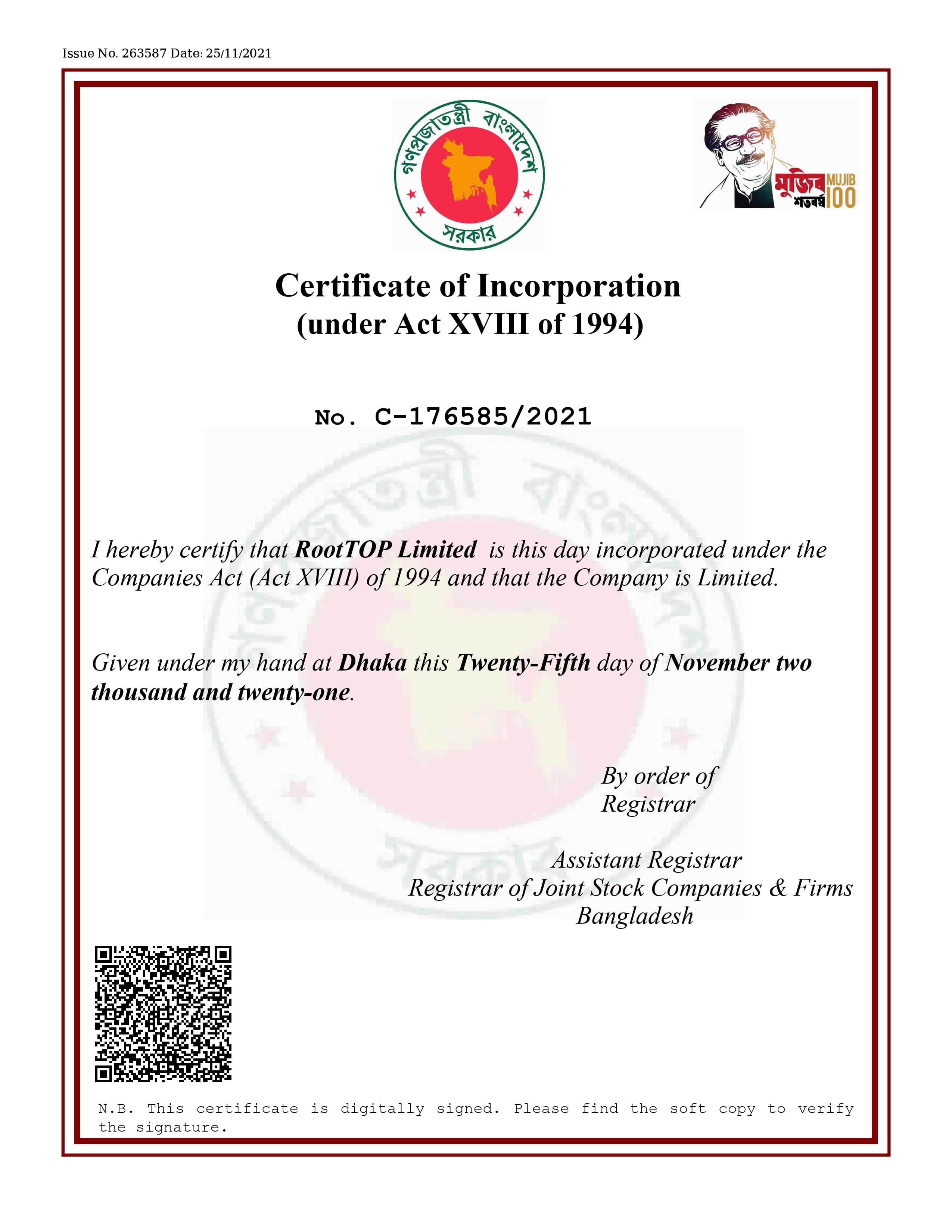 Certificate of Incorporation